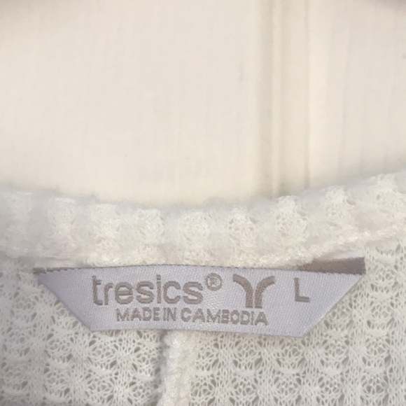 NWT Tresics ivory long sleeve waffle knit top - Picture 8 of 9